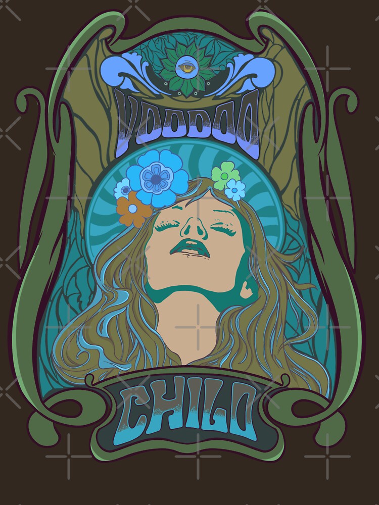 Copie de Pyschedelic vintage 60s hippie design - Voodoo child - Blue version by Yoginath