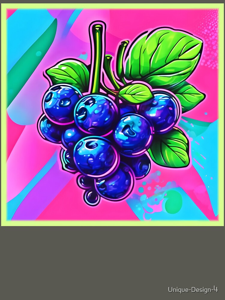 Vibrant Blueberry Artwork by Health And Fitness Posts e-Store