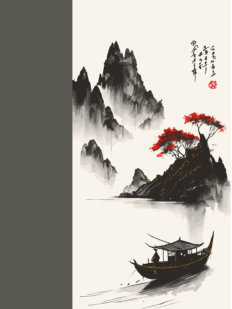 A Muted Chinese Ink Art T-Shirt by ROYALBIRDS