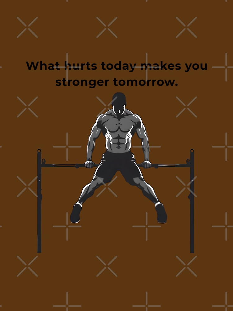 Bodyweight Training Motivation Shirt Stronger Every Single Day | Yellow Dips Gym Motivation Shirt | Calisthenics Warrior premium HD Sticker Design by MillionaireGenZ ⭐⭐⭐⭐⭐ (5.0)