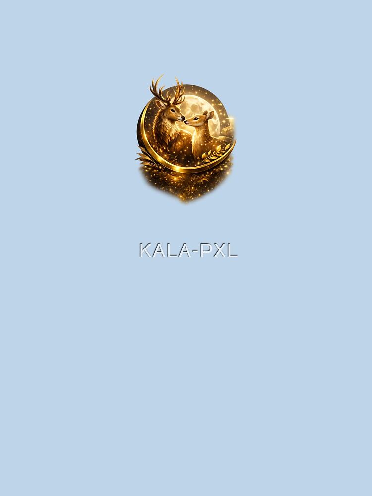 "Luxury Deer Couple Moon Logo – Premium Golden Stag & Doe" by KALA-PXL