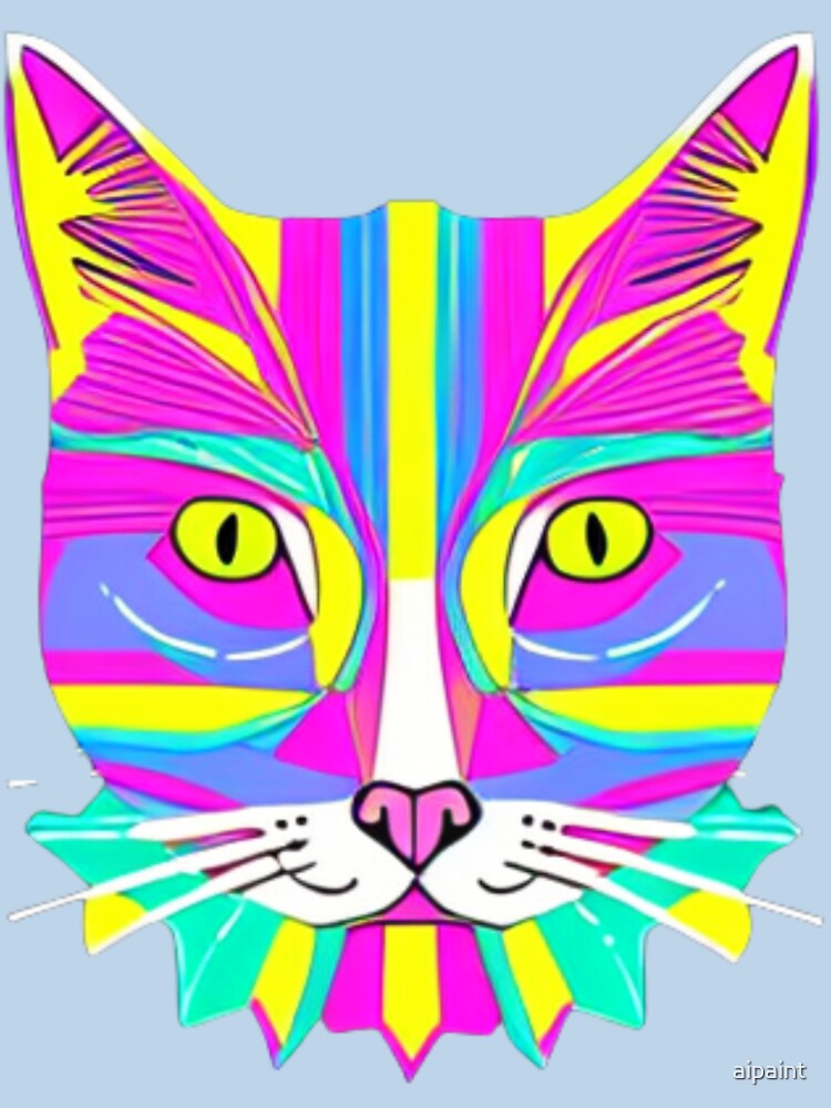 modern color cat painting by aipaint