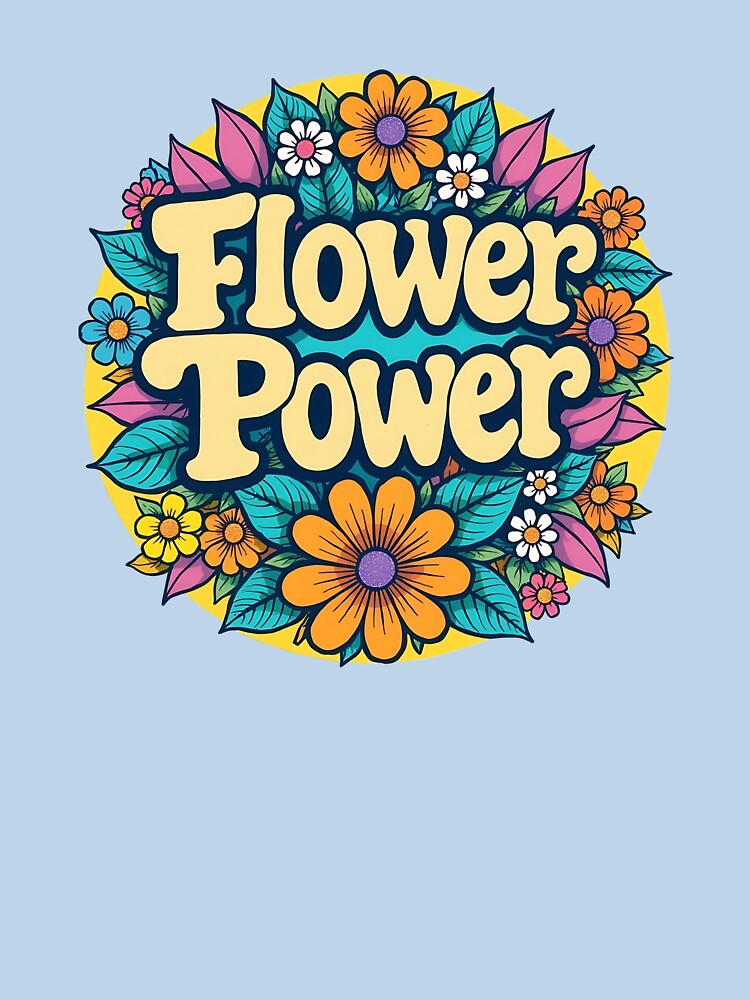 Flower Power Retro 70s Groovy Floral T-Shirt by Pogglecards