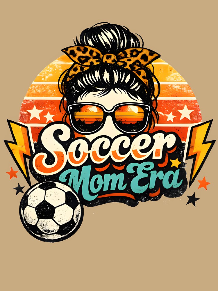Soccer Mom Era Retro Vintage Leopard Messy Bun Shirt by PixelForge11