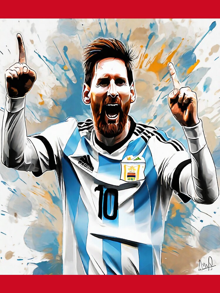 "Messi's Goal Celebration: Exuberant Joy with the Argentine National Team" by Artisticanvas