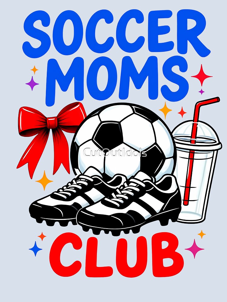 Soccer Moms Club Cute Soccer Ball Bow And Game Day Drink Sports Mom by CutOutIdols