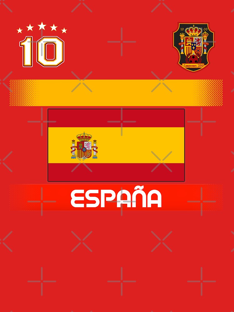Spain Soccer Shirt with Flag, Shield and Number 10 by fermo