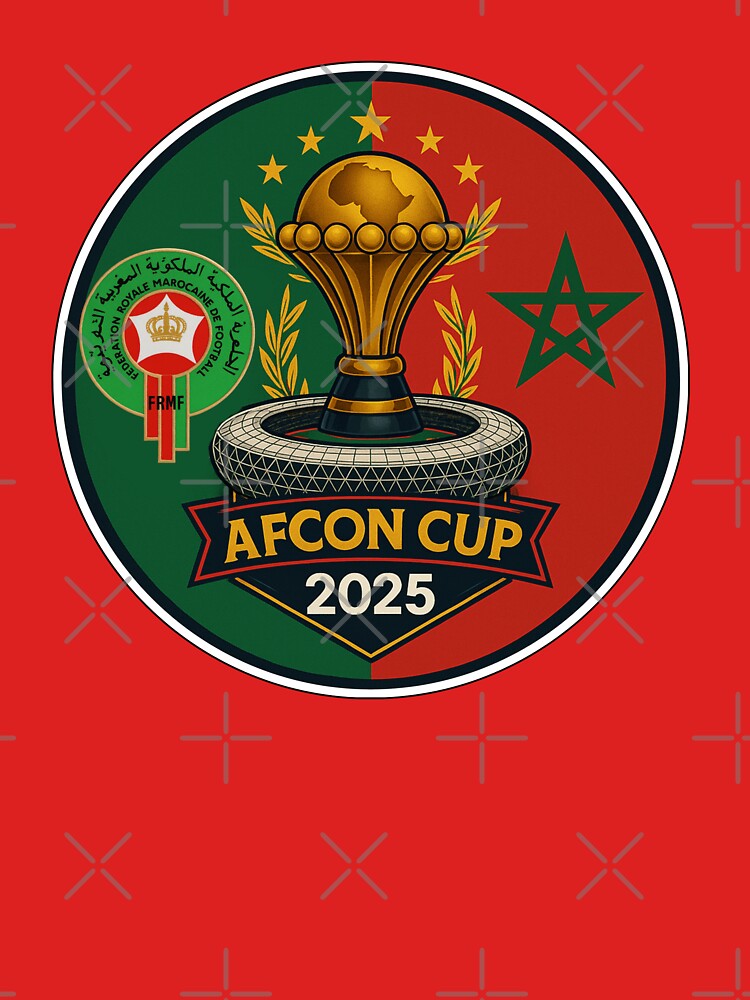 AFCON 2025 Morocco  Atlas Lions Football Emblem by InPrintedWord