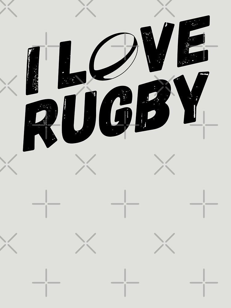 I LOVE RUGBY (Black) by gemgemshop