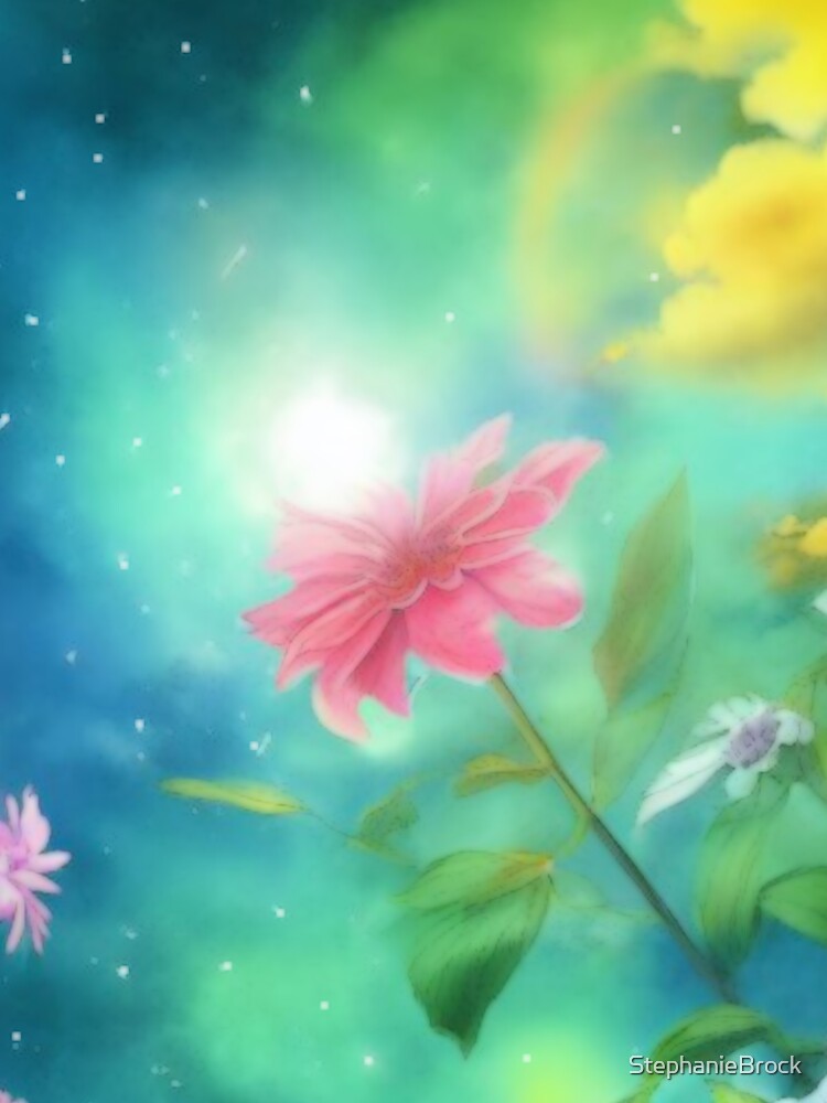 Soft Floral Starry Sky Watercolor No 4 by StephanieBrock