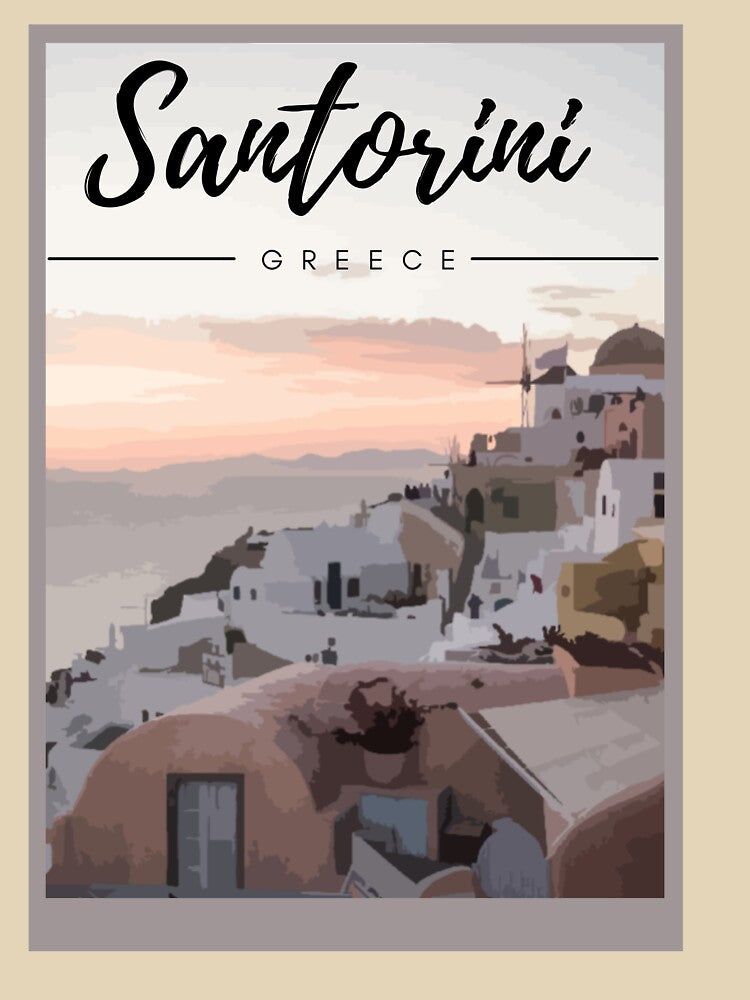 Santorini Greece - T-shirts, Hoodies and Sweatshirts by TripsandPrints