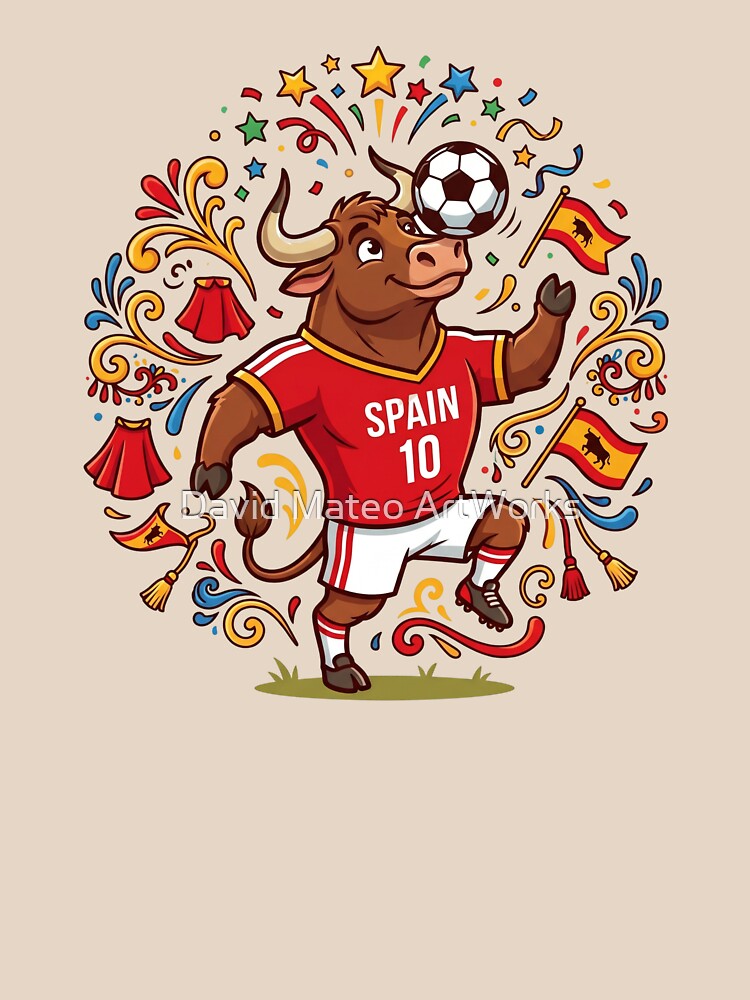 Spain Bull Soccer Cartoon — La Roja World Cup 2026 by David Mateo ArtWorks