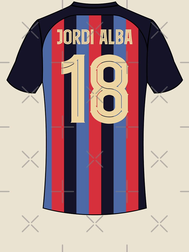 Jordi alba Barcelona football jersey number 18 by Justtrendytees