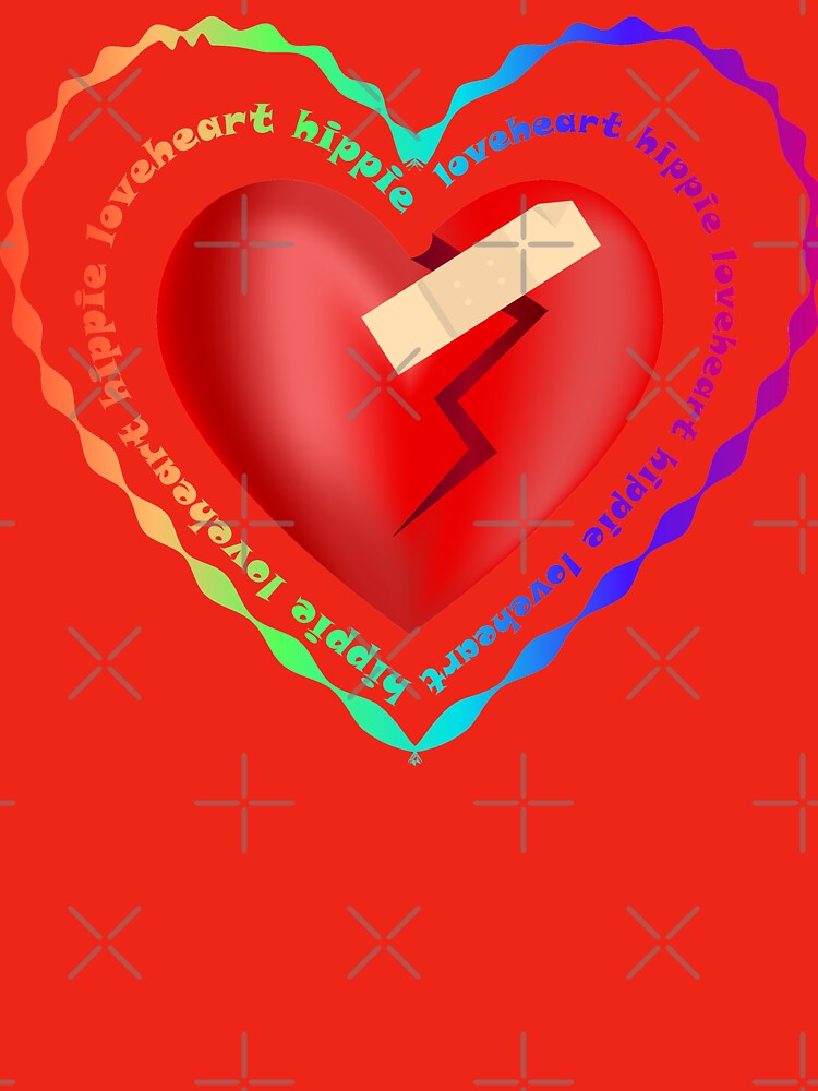 Hippie loveheart rainbow typography by CutieBlue