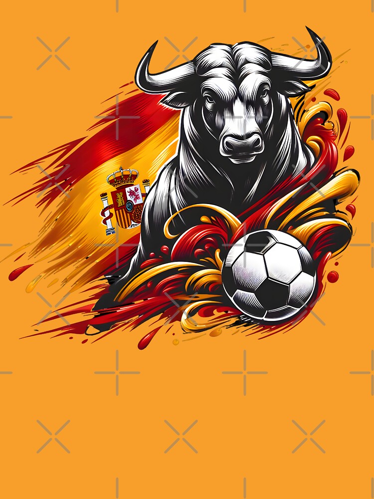 Spain Soccer 2024  Bull Flag Football Fan Patriot by Oz64