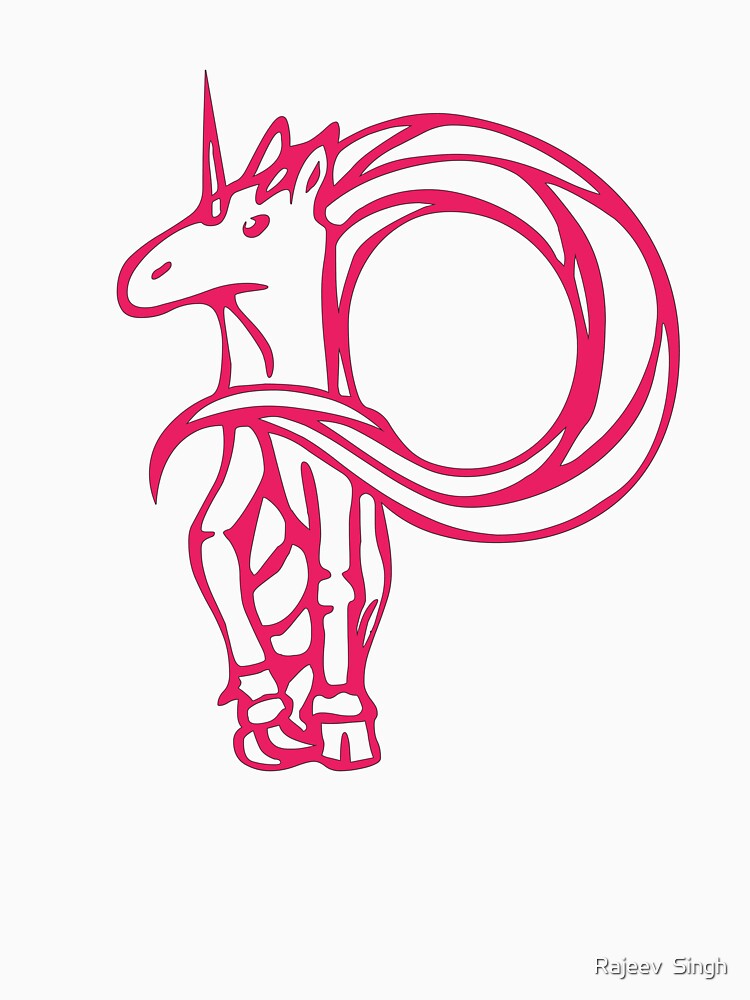 Unicorn Initial Monogram P by Rajeev  Singh