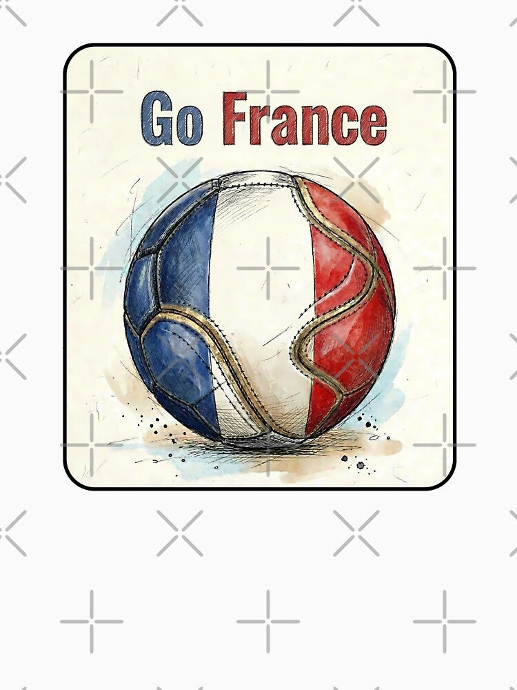 Go France Soccer Ball Flag  | French Football Fan Graphic Tee by PryntedLabs