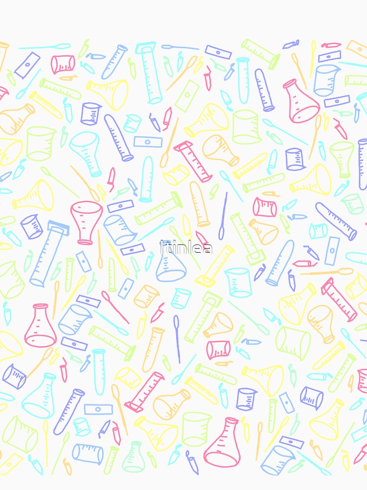 Lab glassware, rainbow square--light background by Itinlea