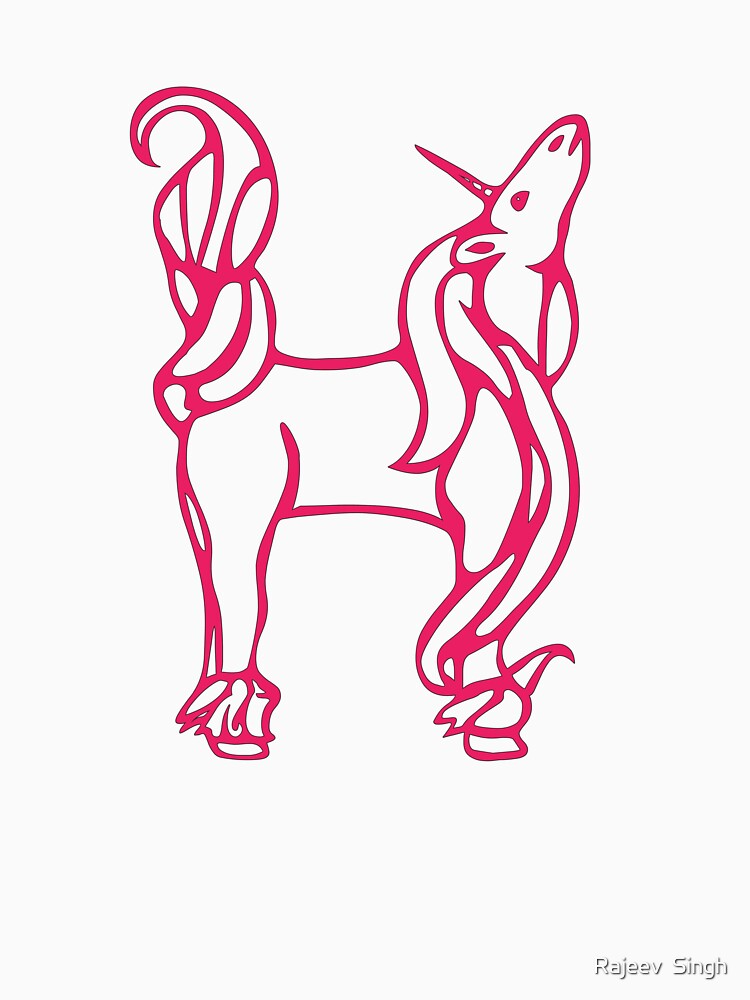 Unicorn Initial Monogram H by Rajeev  Singh