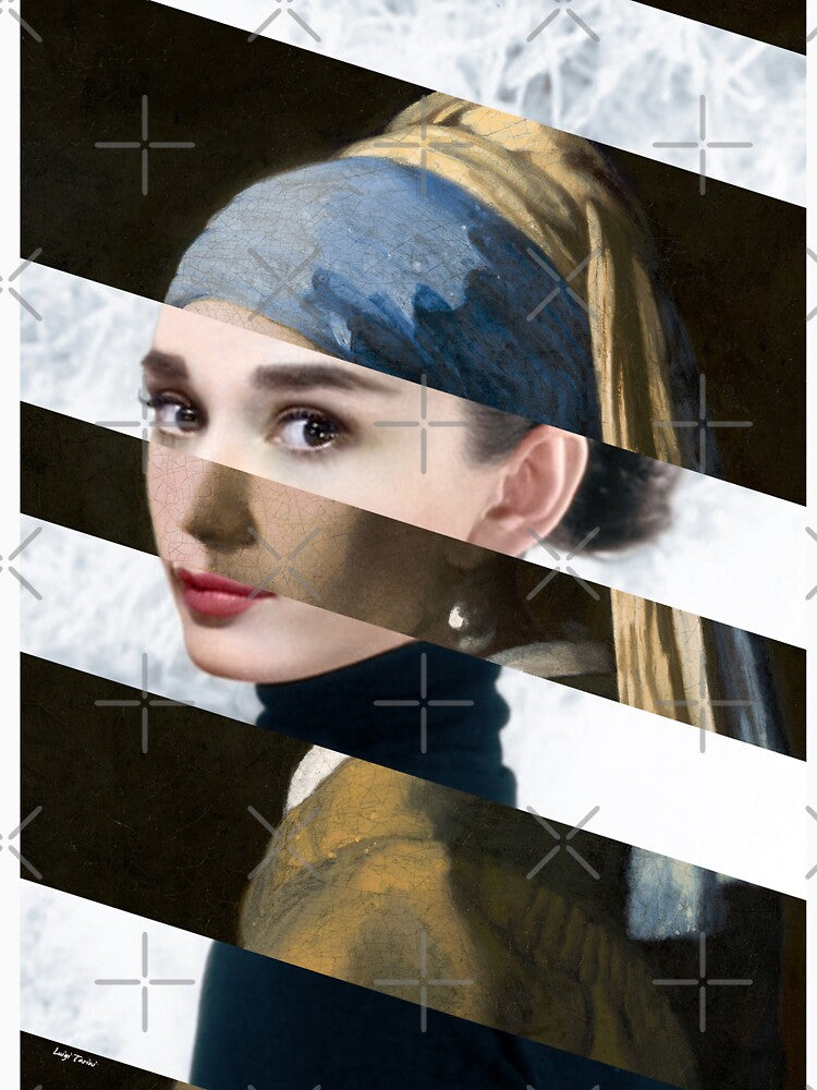 Poster Vermeer's "Girl with a Pearl Earring" & Audrey Hepburn by LT Graphic Art