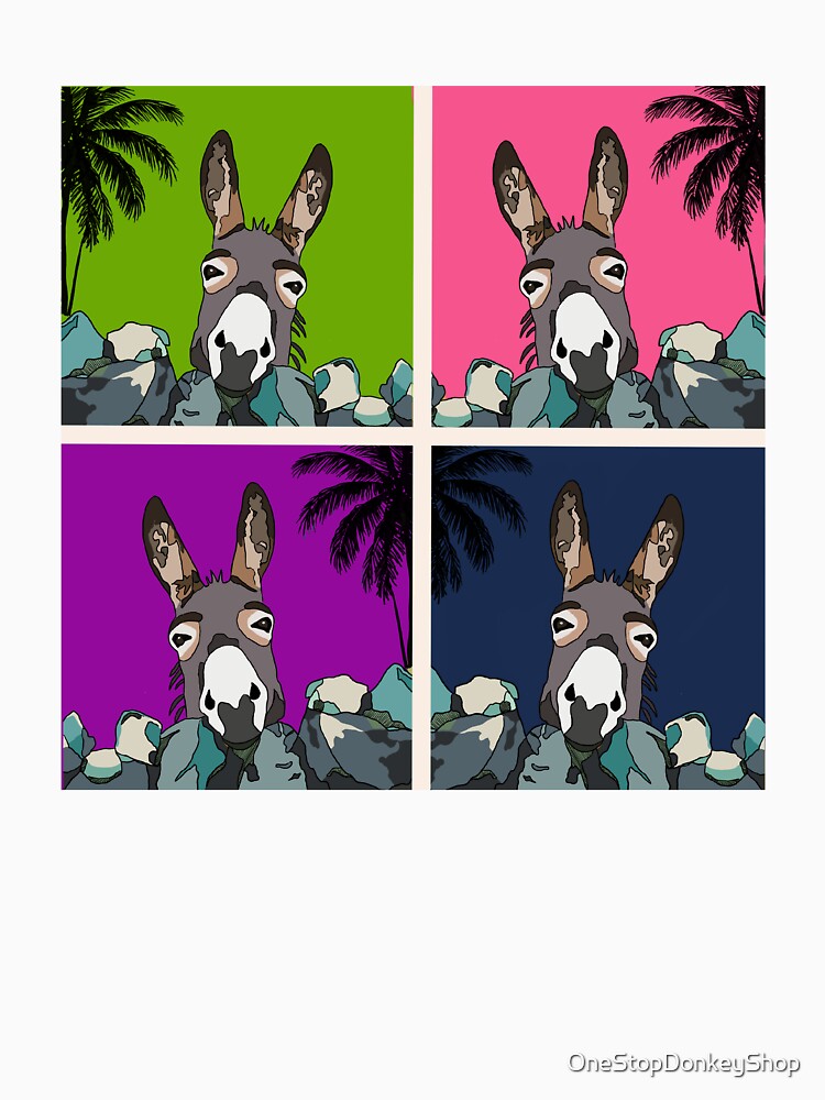 Large Pop Art Canvas Wall Art Donkey – Colorful Farm Animal Artwork Print by OneStopDonkeyShop