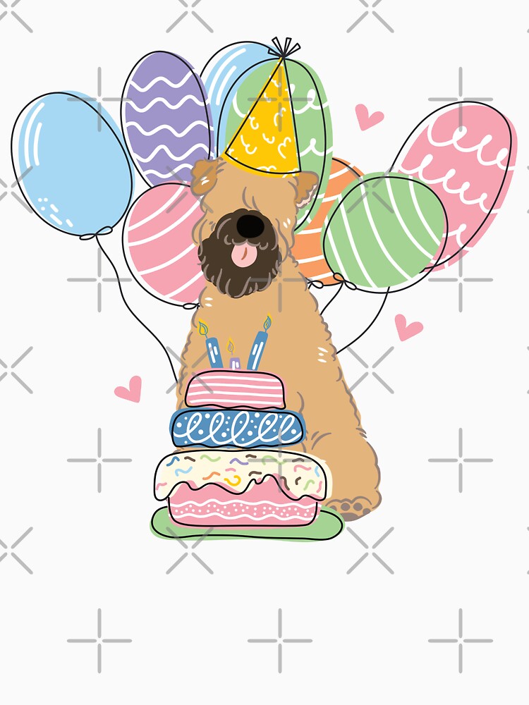 Gold Soft Coated Wheaten Terrier Dog Birthday Party 2 by Lulupainting