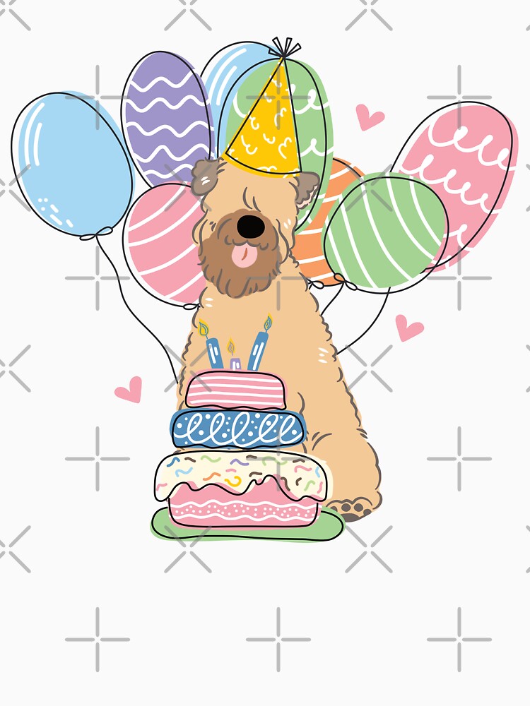 Gold Soft Coated Wheaten Terrier Dog Birthday Party 1 by Lulupainting