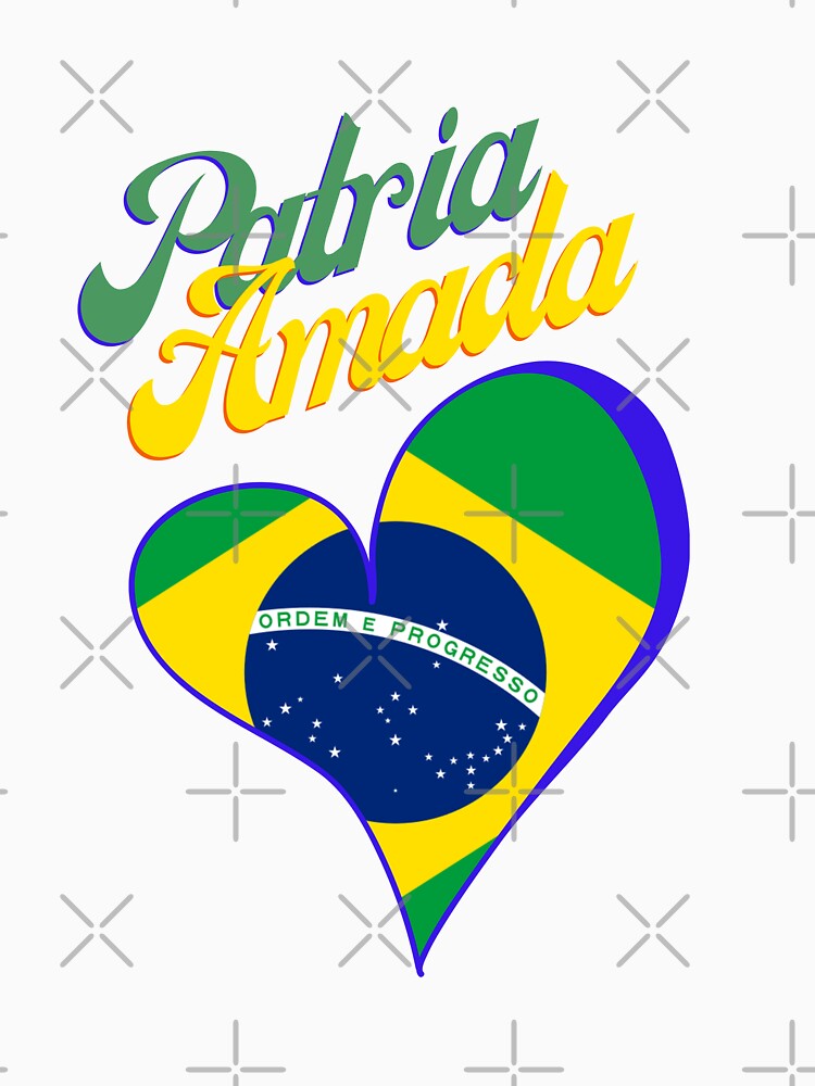 Brazil Heart - Patria Amada World Cup 2022 Brazilian Soccer Green, yellow, white and blue by Lumia Creations