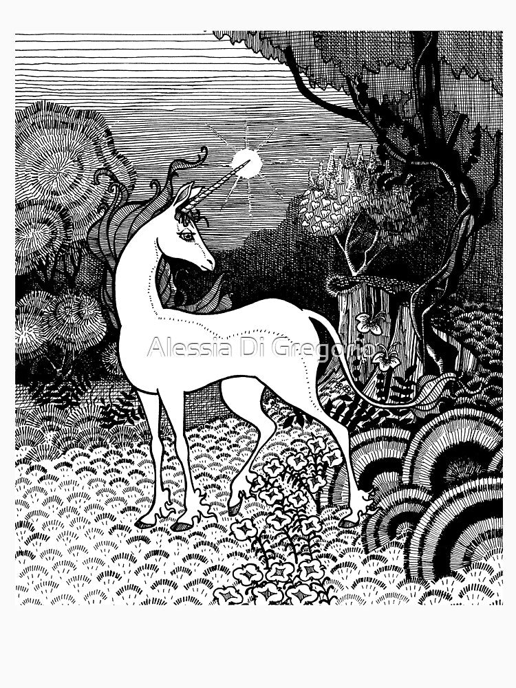 The Last Unicorn in the shadow of the forest by Alessia Di Gregorio