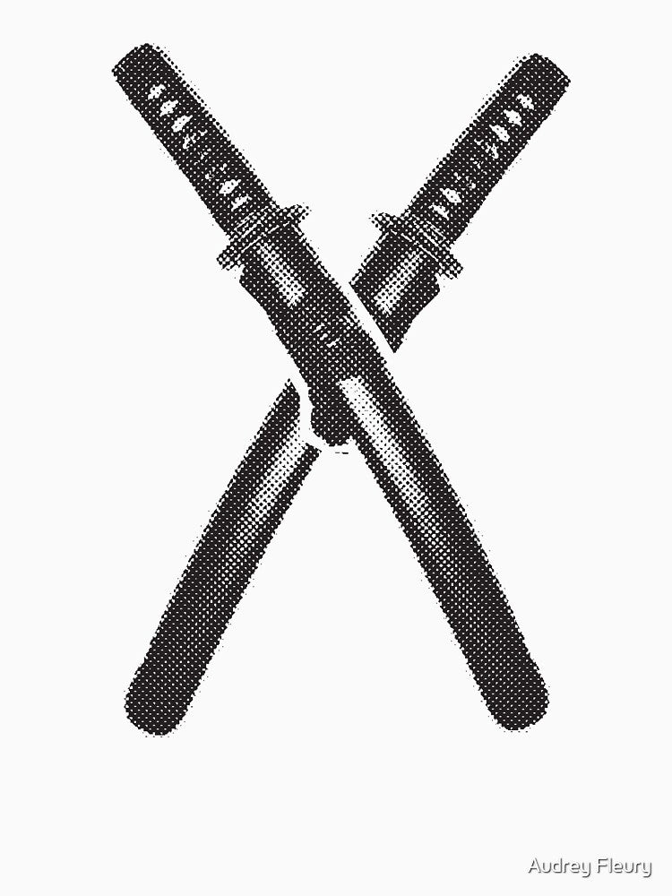 Graphic Art Japanese Swords by Audrey Fleury
