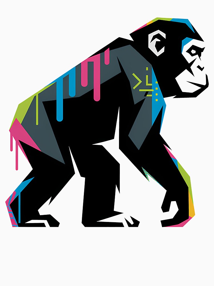 Geometric Urban Ape – Streetwear Monkey Art by RoyesButler