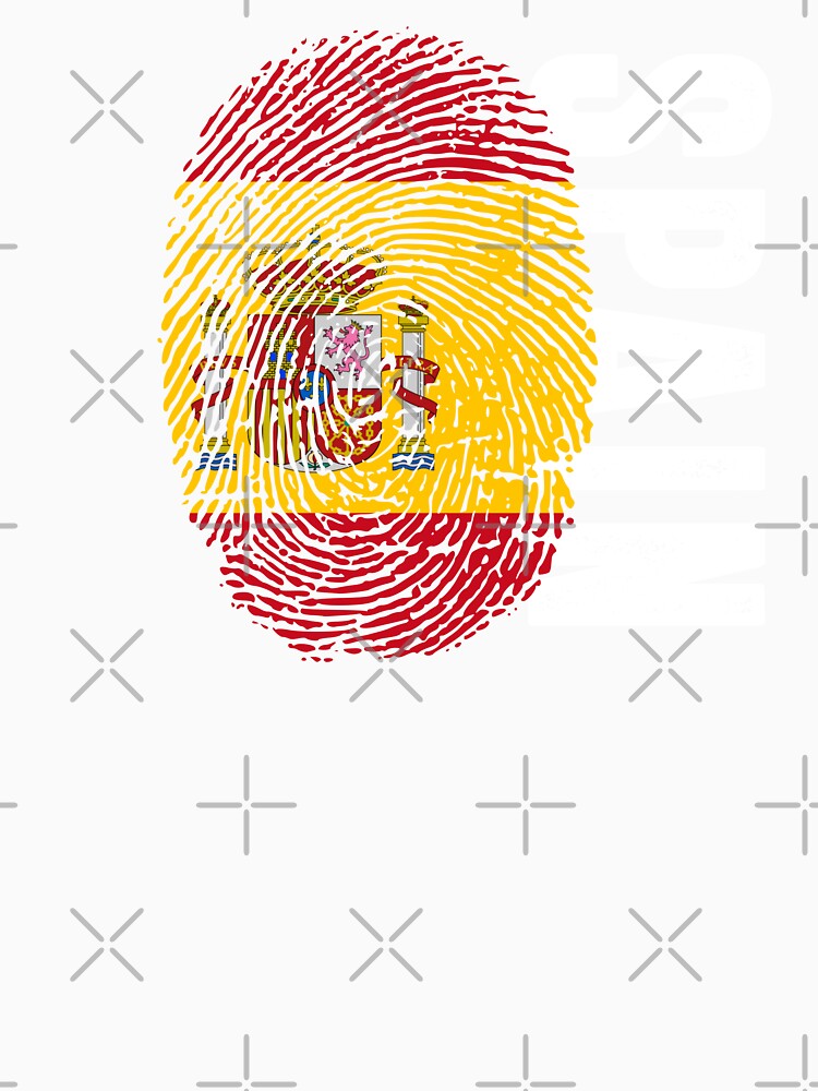 Spain Flag Fingerprint DNA Spanish by PartyShirts1