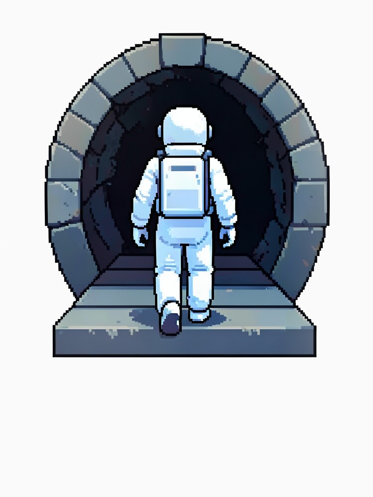 Pixel Art Astronaut Walking to Tunnel by Bloomkept