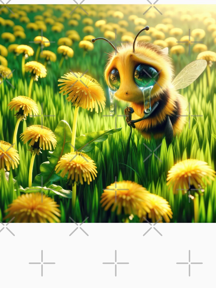 Sad Honeybee In a Dandelion Field by Maria Dryfhout