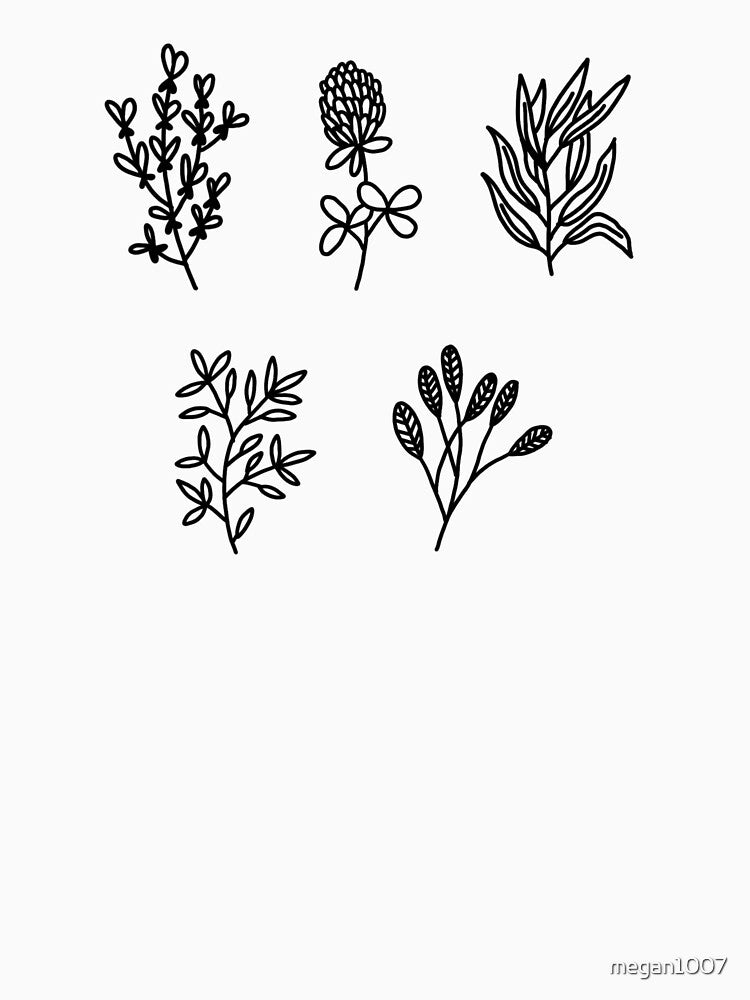black and white plant sticker pack 2 by megan1007