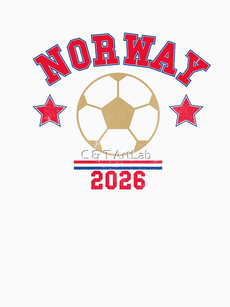 Norway Football Vintage tee by C & T ArtLab