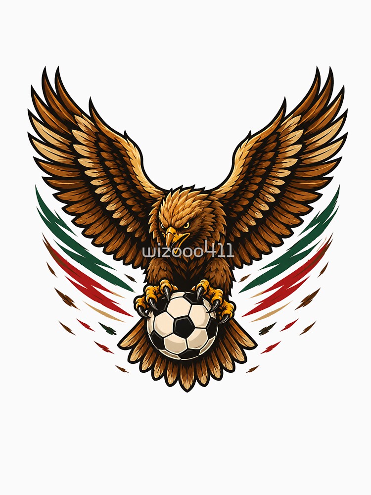 Mexico Eagle Soccer T-Shirt | Golden Eagle Football Design by wizooo411