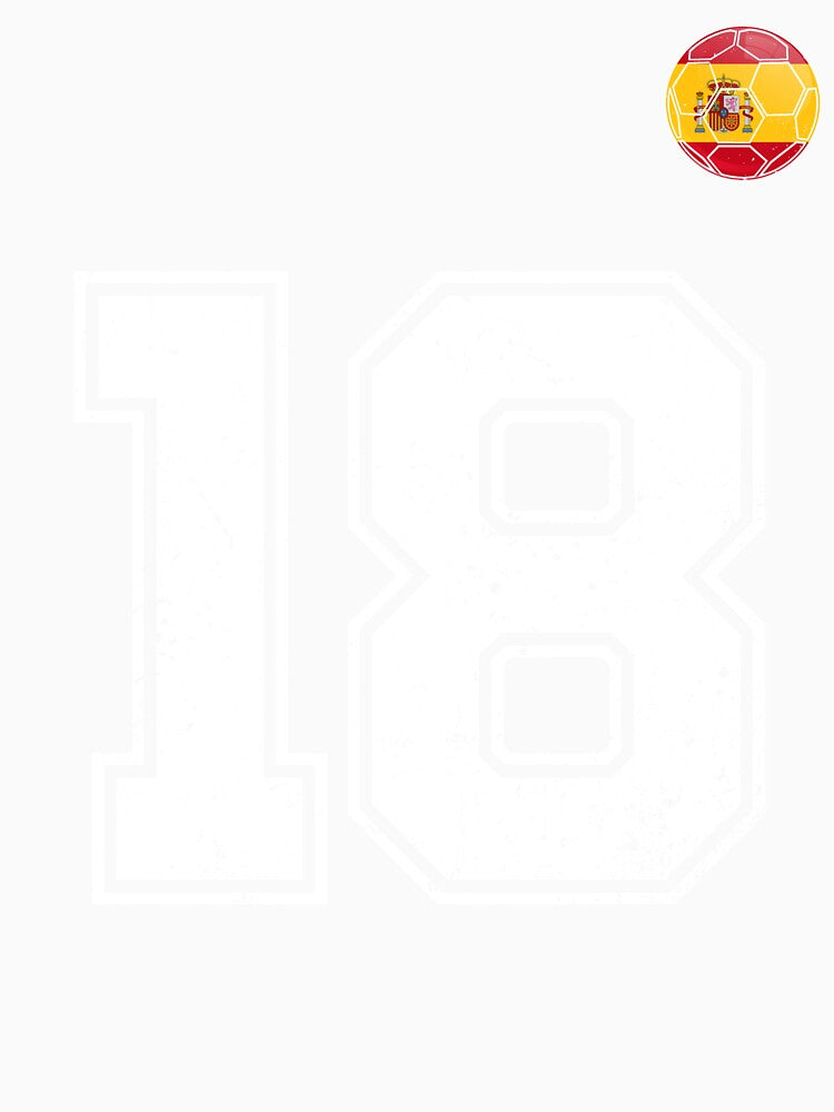 Spain Soccer Number 18 Vintage Sports Fan by KristenosNehk