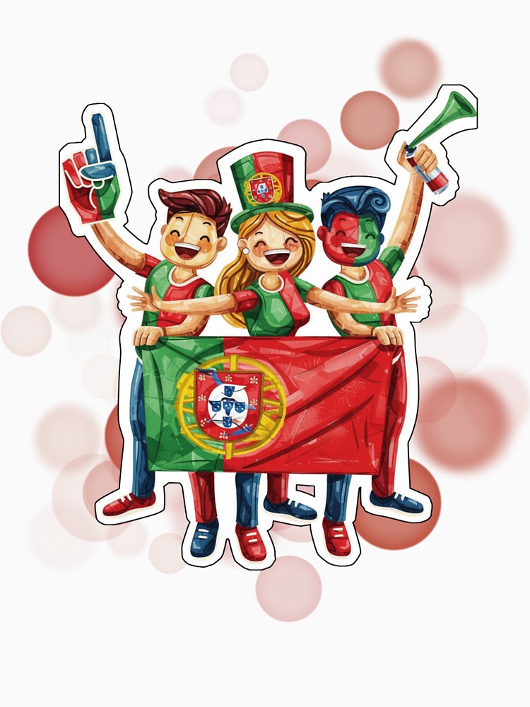 Portugal Football Fans Holding Portuguese Flag Supporter Design by iamKRUK