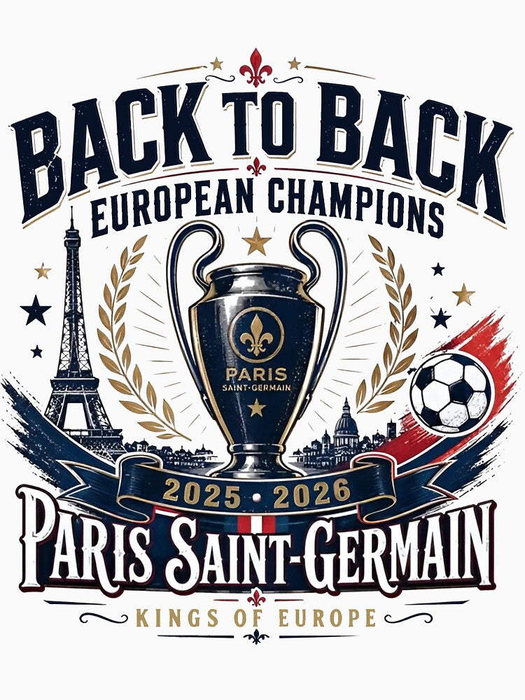 PSG Back To Back Champions Graphic Soccer Fan Gift by SabrinaMRowe