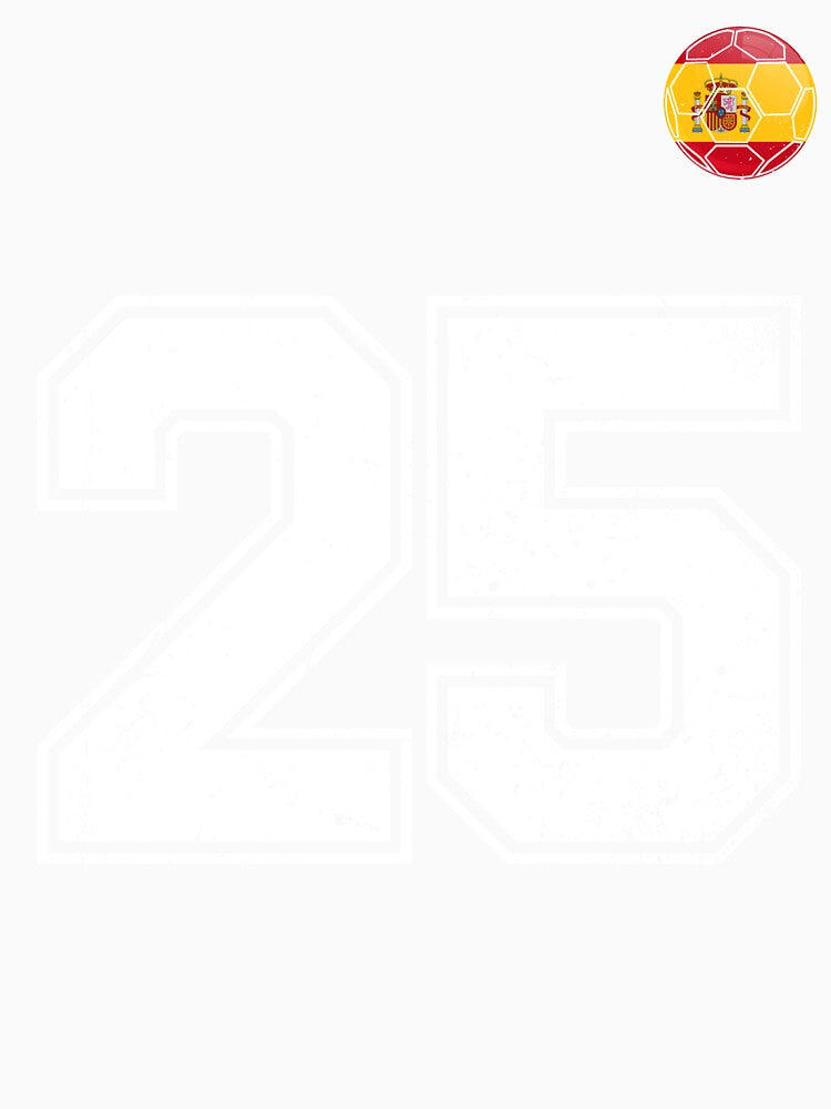 Spain Soccer Number 25 Vintage Sports Fan by KristenosNehk