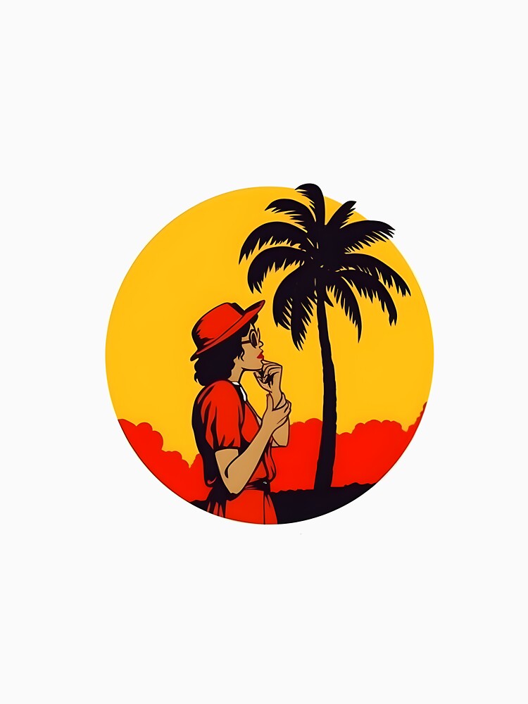 Sunset Serenade - Pop Art Palm Woman by UrsaStick