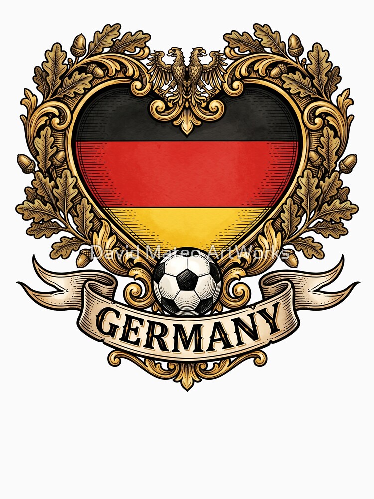 Germany Heart Flag Golden Ornament — Soccer World Cup by David Mateo ArtWorks