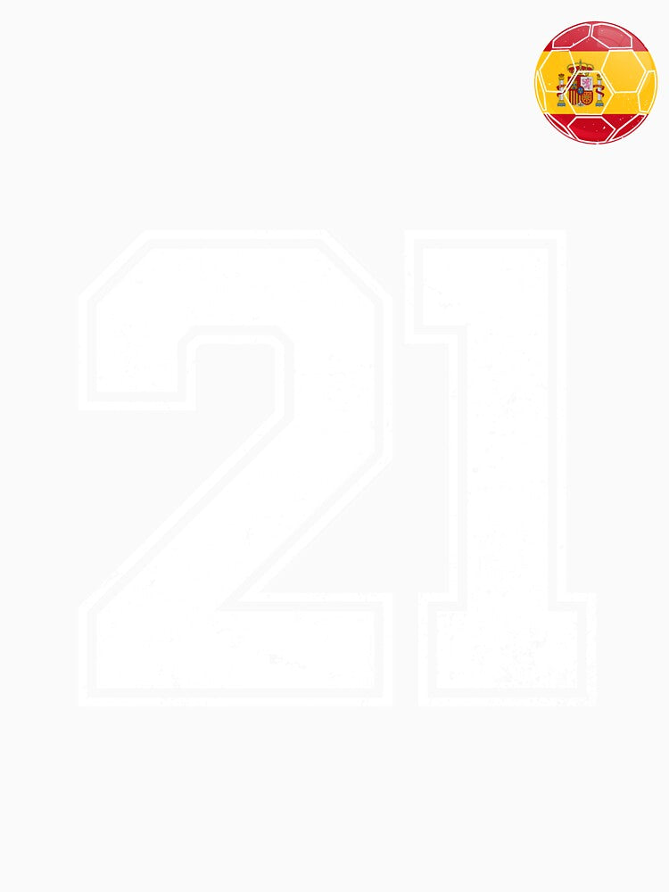 Spain Soccer Number 21 Vintage Sports Fan by KristenosNehk