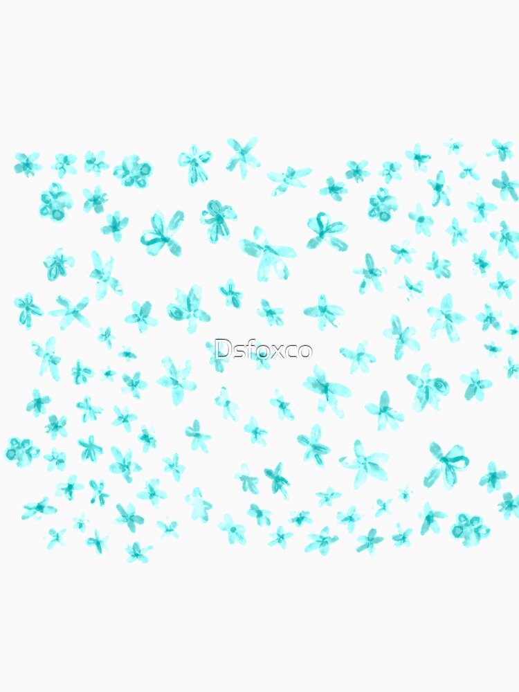 Teal Flowers by Dsfoxco