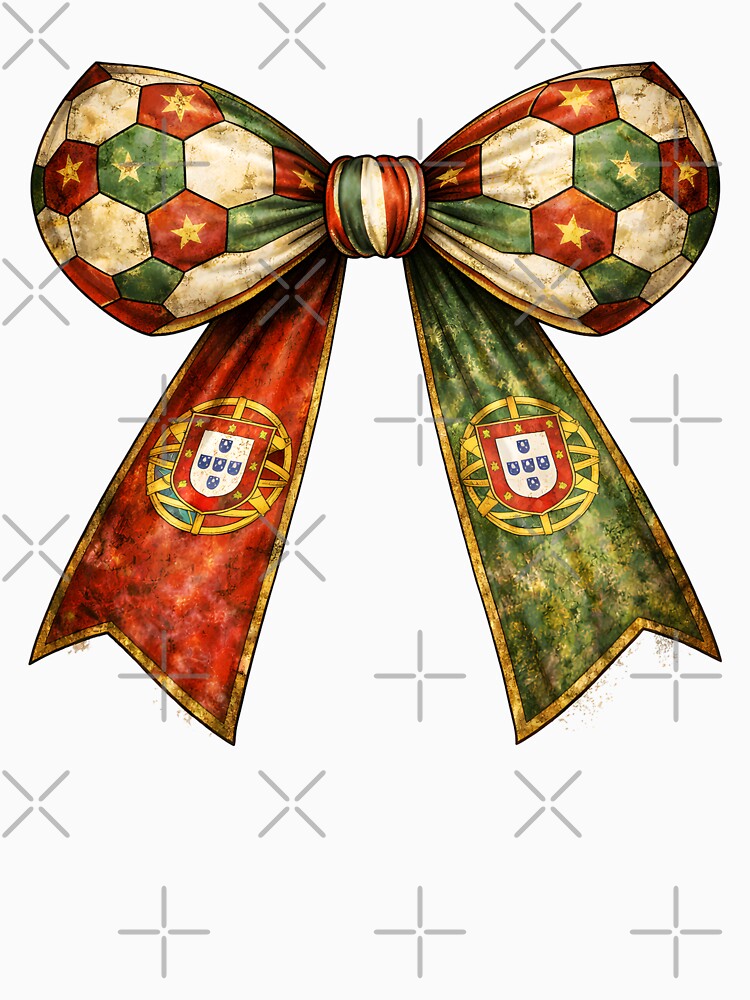 Patriotic Soccer Ball with Portugal Flag Bow – Soccer Fan Coquette Bow by MuniraWearify