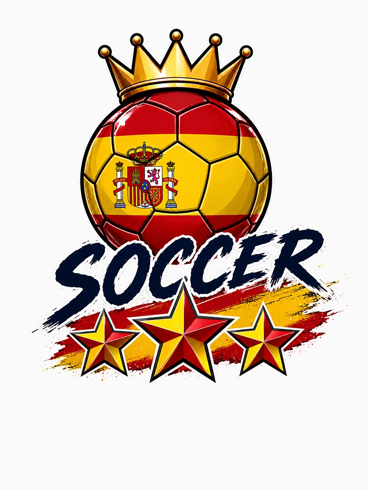 Spain Flag Crowned Soccer Ball by QuiteOrbit