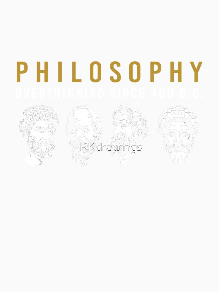 Funny Philosophy Overthinking Philosophers Long Sleeve T-Shirt by RKdrawings