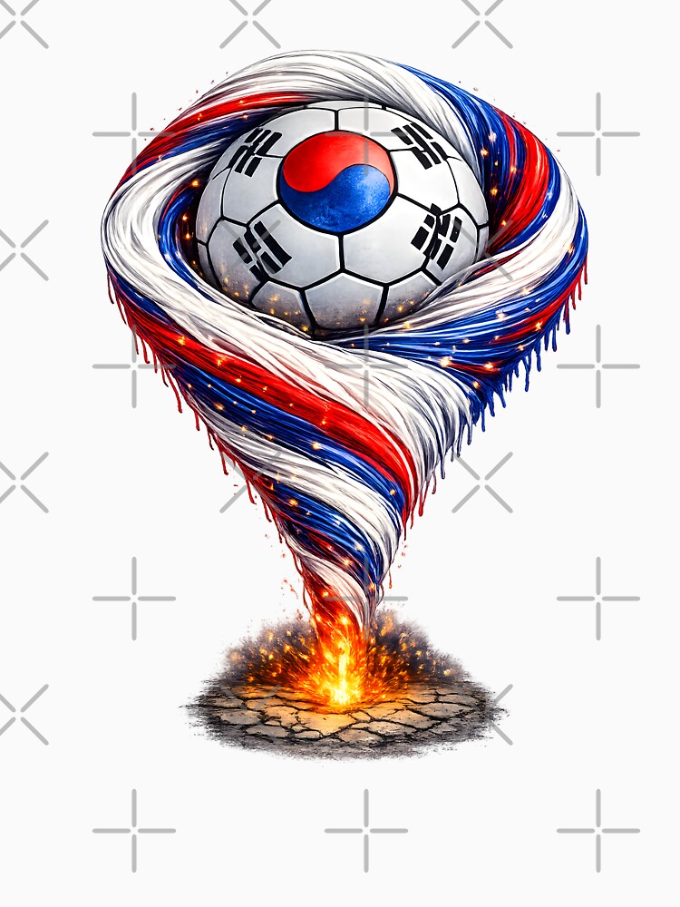 South Korea Football Tornado - Red Blue Vortex Art by FunToTheFullest