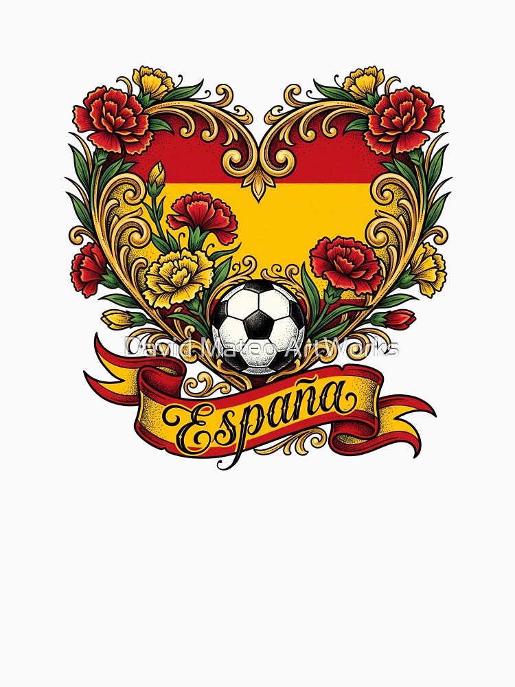 Spain Heart Flag Roses — Soccer World Cup 2026 by David Mateo ArtWorks